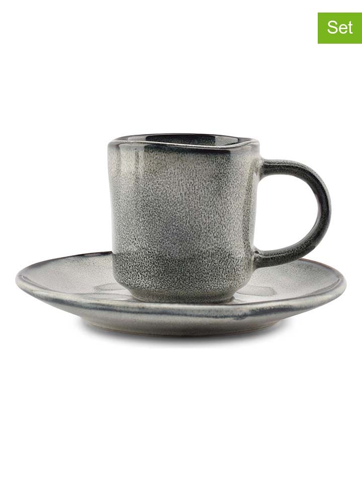 Salt and Pepper 4er-Set: Untertassen "Capri" in Grün/ Blau - Ø 16 cm - 34% | Gedeckter-tisch