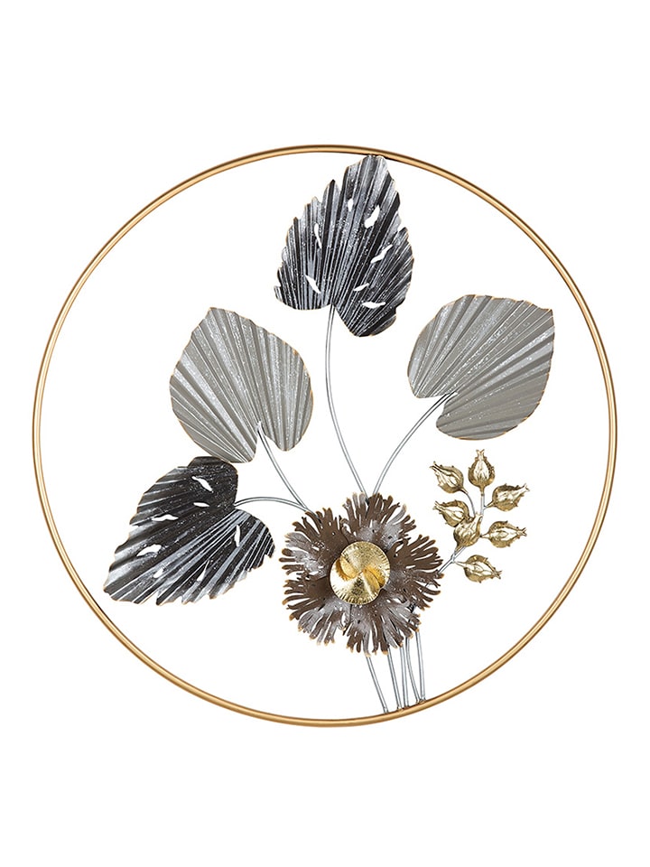 GILDE Wandrelief "Novero" in Gold/ Grau - Ø 65 cm - 34% | Wanddekoration