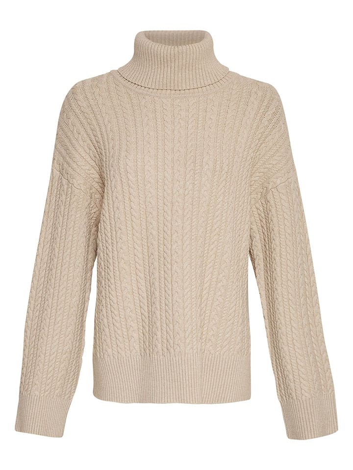 MOSS COPENHAGEN Rollkragenpullover "Amari" in Beige - 59% | Größe M/L | Damen-pullover-cardigans
