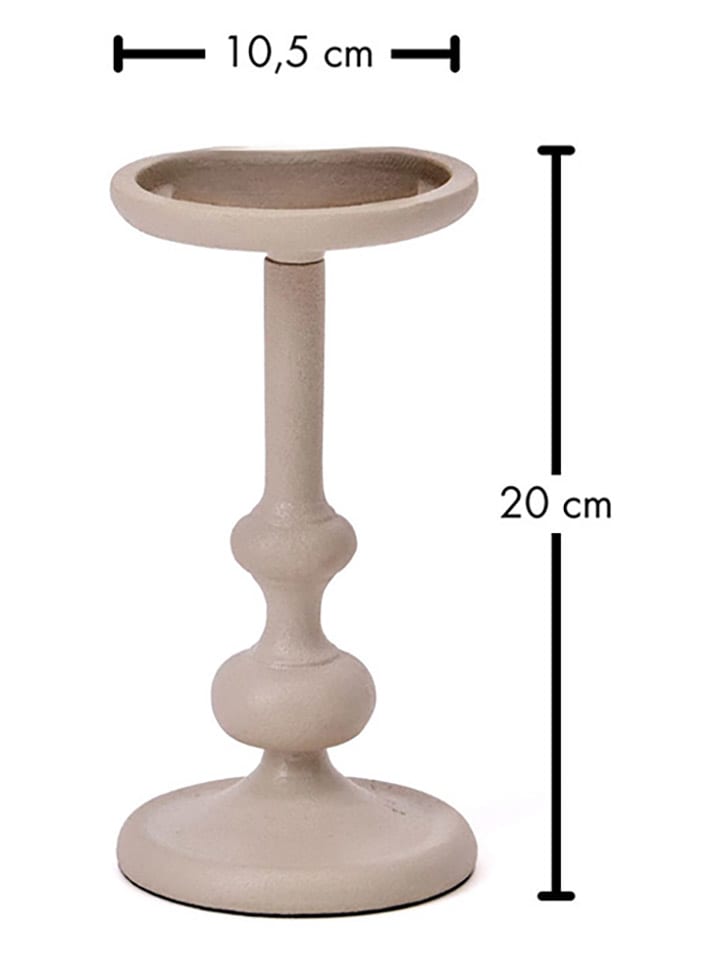 FYNCH-HATTON Kerzenständer "Kobe" in Beige - (H)20 x Ø 10,5 cm - 30% | Kerzen-vasen