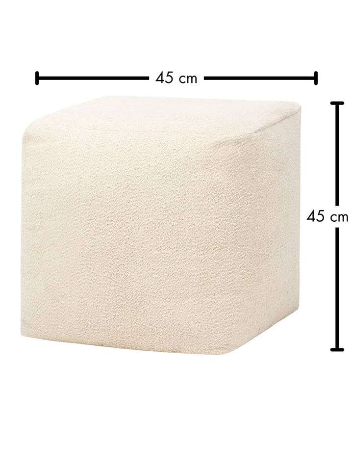 FYNCH-HATTON Pouf "Lakeisha" in Beige - (B)45 x (H)45 cm - 60% | Sitzmoebel