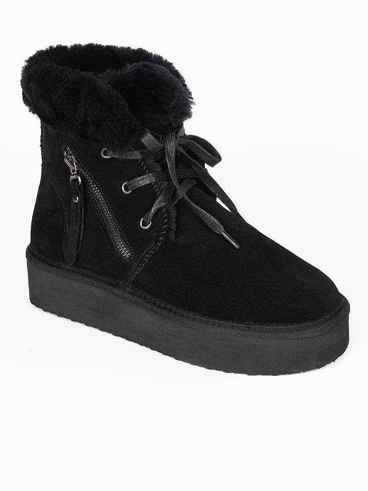 Gooce Leder-Winterboots "Agarita" in Schwarz - 64% | Größe 38 | Damen-stiefel