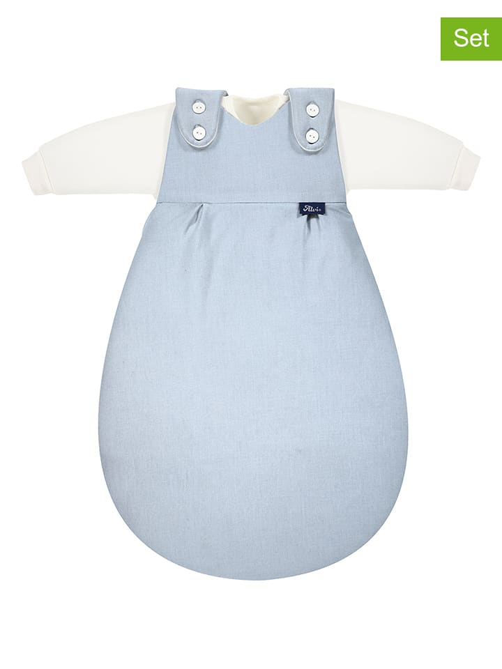 Alvi 2tlg. Baby 4-Jahreszeiten Schlafsack "Mäxchen" in Hellblau - 24% | Größe 50/56 |
