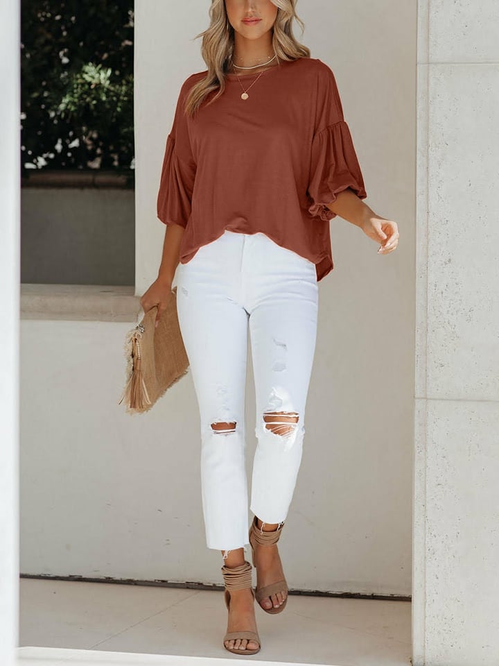 Milan Kiss Bluse in Hellbraun - 66% | Größe L | Damen-blusen