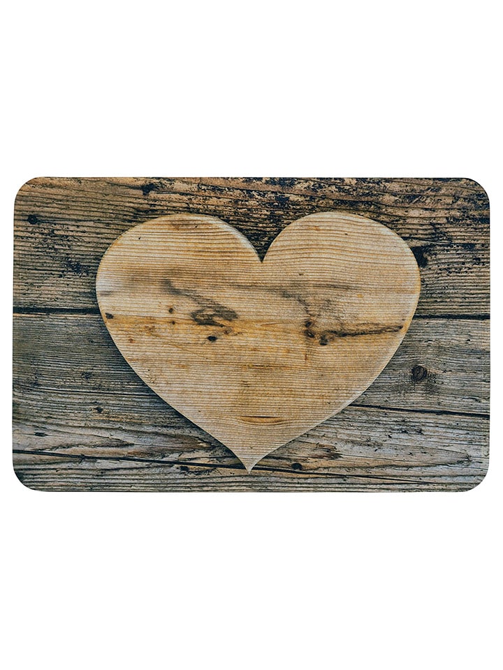 Mars & More Fußmatte "Heart" in Hellbraun - (L)50 x (B)75 cm - 16% | Teppiche-fussmatten
