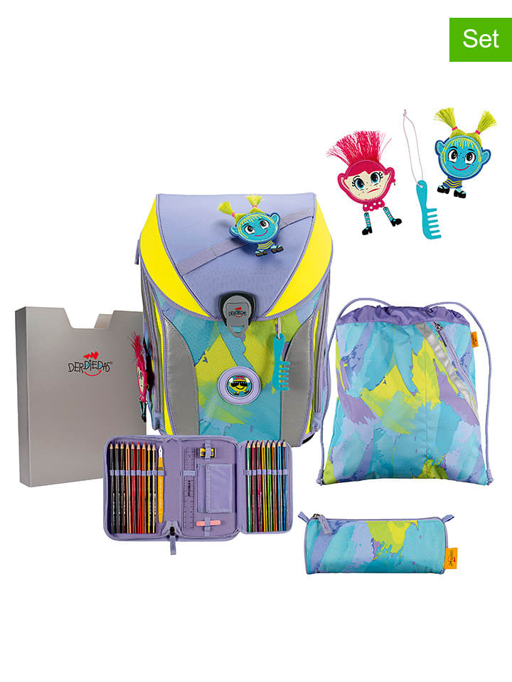 DerDieDas 5tlg. Schulranzen-Set "ErgoFlex Max - Hippie Hair" in Bunt - 48% | Buero-schulbedarf