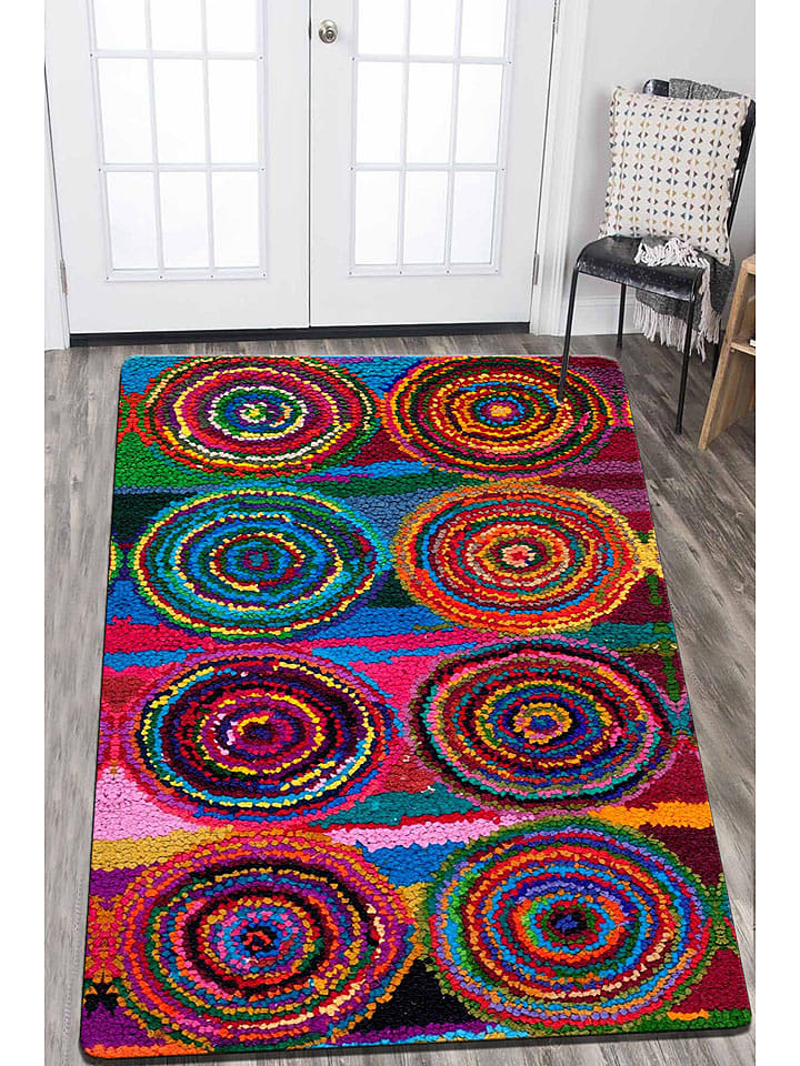 Conceptum Hypnose Baumwoll-Teppich ''Boule Colore Sönil'' in Bunt - 74% | Größe 80x120 cm |