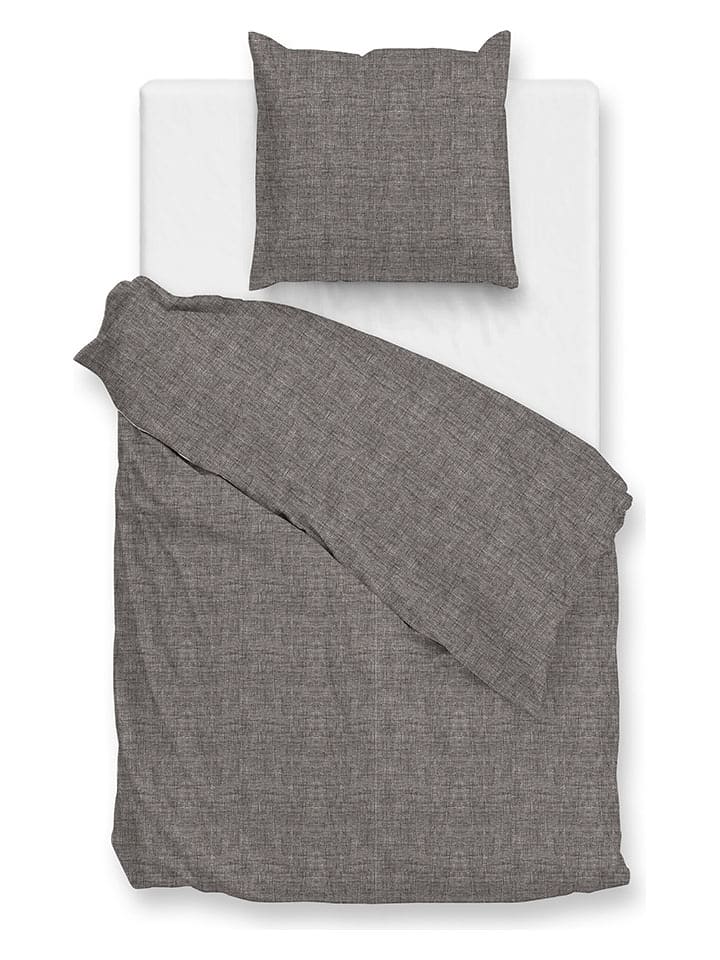 HNL Flanell-Bettwäsche-Set in Grau - 46% | Größe 240x220 cm | Bettwaesche-bettwaren