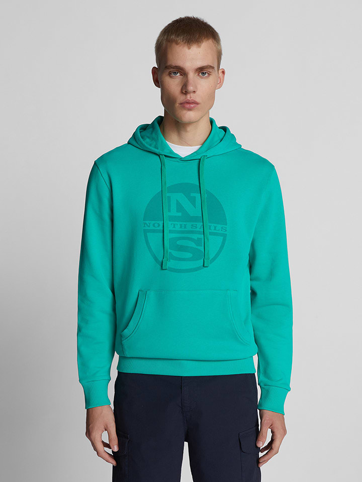 North Sails Hoodie in Türkis - 67% | Größe L | Herren-sweatshirts-jacken