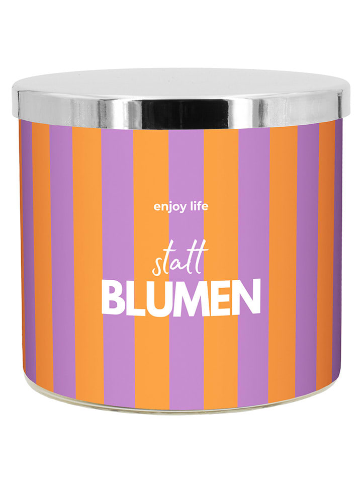Mad Candle Duftkerze ''statt Blumen'' in Lila/ Orange - 400 g - 0% | Kerzen-vasen