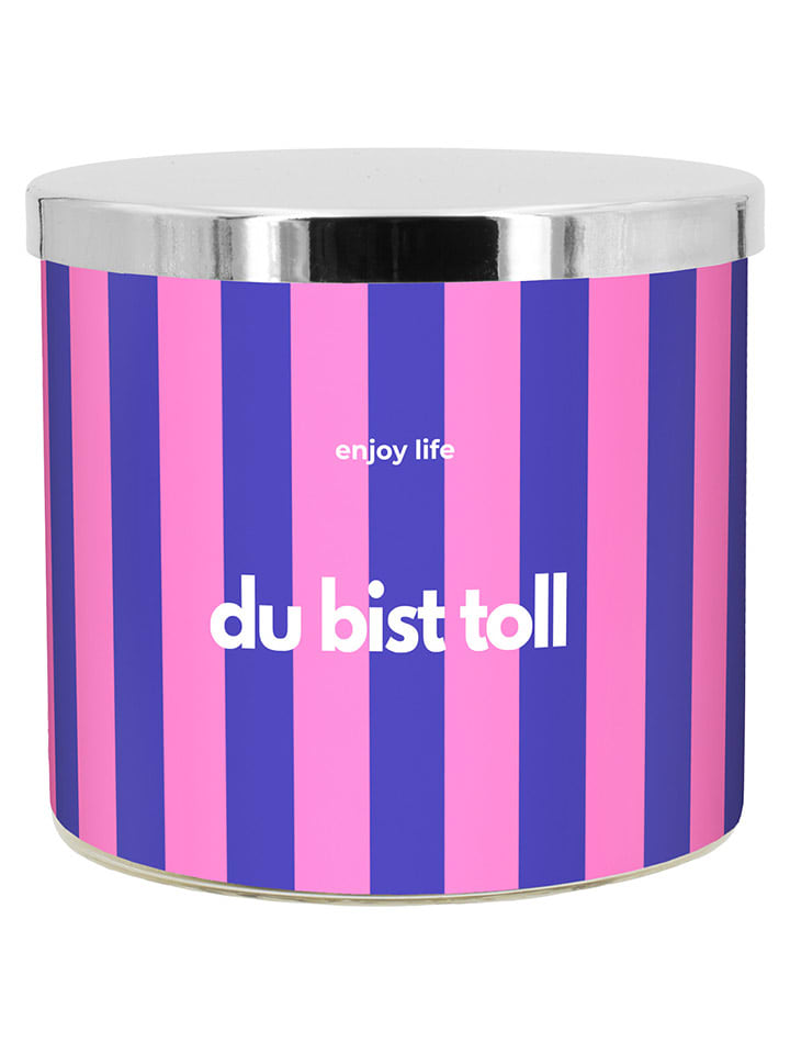 Mad Candle Duftkerze ''Du bist toll'' in Dunkelblau/ Pink - 400 g - 0% | Kerzen-vasen