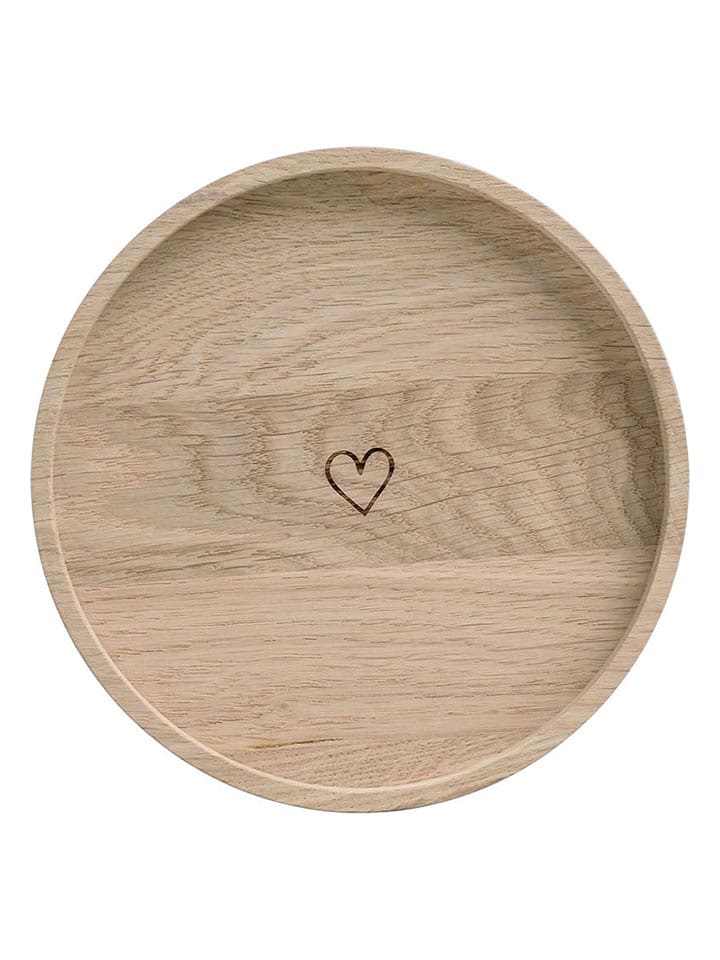 Eulenschnitt Tablett "Herz" in Hellbraun - Ø 16 cm - 25% | Aufbewahren-servieren