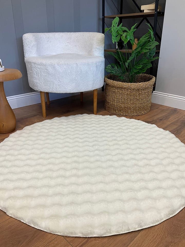 ABERTO DESIGN Indoor-Teppich in Weiß - 49% | Größe 100x100 cm |