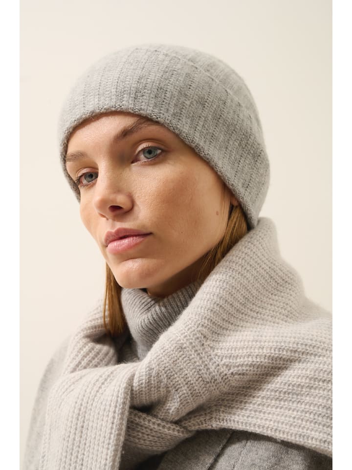 Just Cashmere Kaschmir-Mütze "Jin" in Grau - 51% | Damen-muetzen-caps
