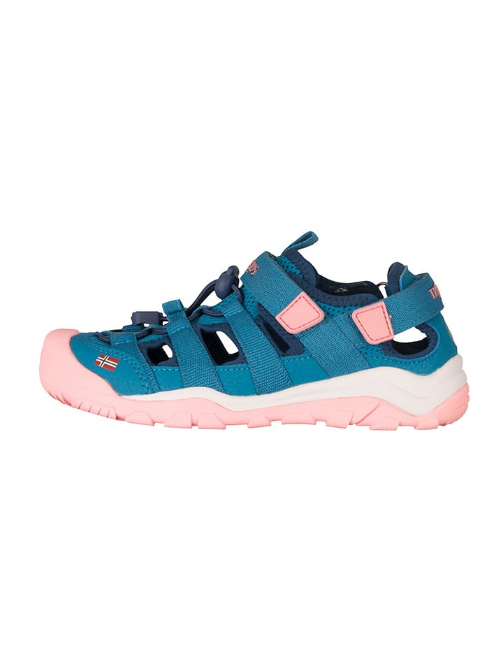 Trollkids Halbsandalen "Kristiansand" in Blau/ Rosa - 33% | Größe 35 | Kindersandalen
