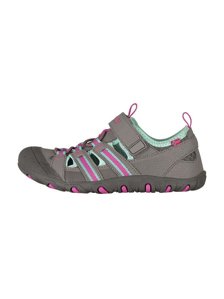 Trollkids Halbsandalen "Sandefjord" in Anthrazit/ Hellblau/ Rosa - 27% | Größe 29 | Kindersandalen