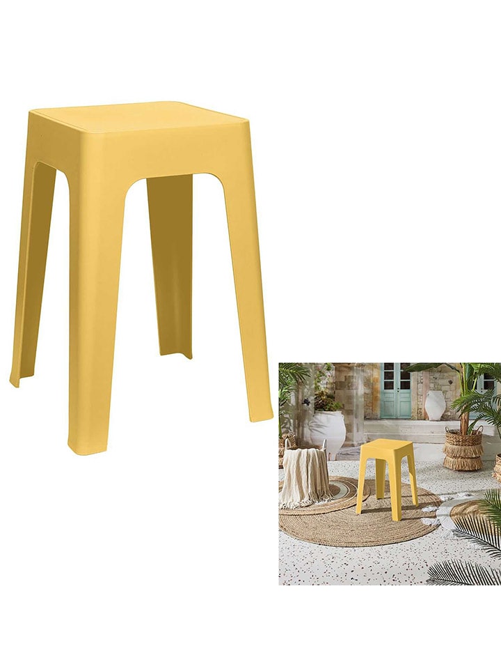 Ethnical Life Hocker in Gelb - (B)34,5 x (H)47 x (T)34,5 cm - 16% | Sitzmoebel