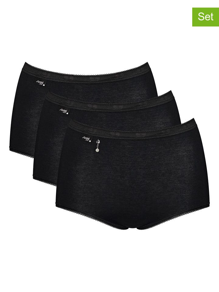 Sloggi 3er-Set: Pantys in Schwarz - 46% | Größe 38 | Damen-unterteile