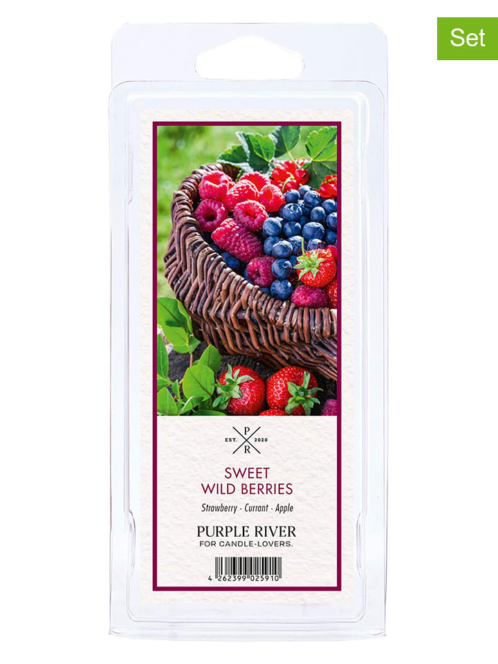 Purple River 4er-Set: Duftwachs "Sweet Wild Berries" - 4x 50 g - 43% | Kerzen-vasen