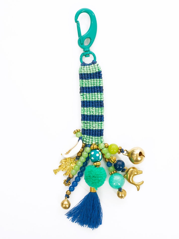 Overbeck and Friends Schlüsselanhänger ''Jacky'' in Blau/ Grün - (L)15 cm - 19% | Portemonnaies-etuis