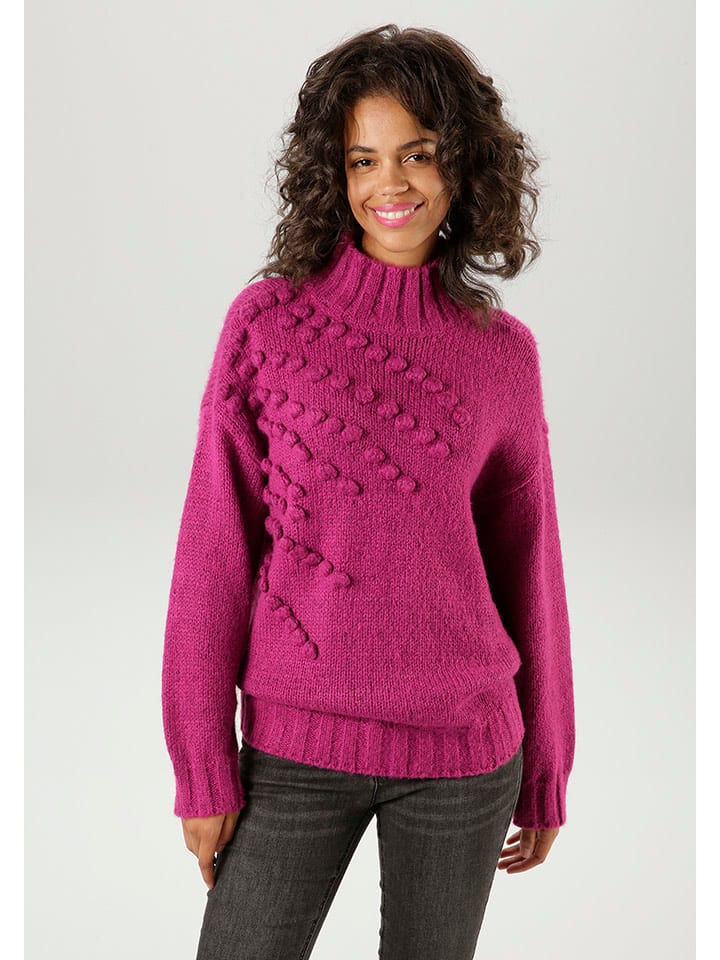 Aniston Pullover in Beere - 71% | Größe 38 | Damen-pullover-cardigans