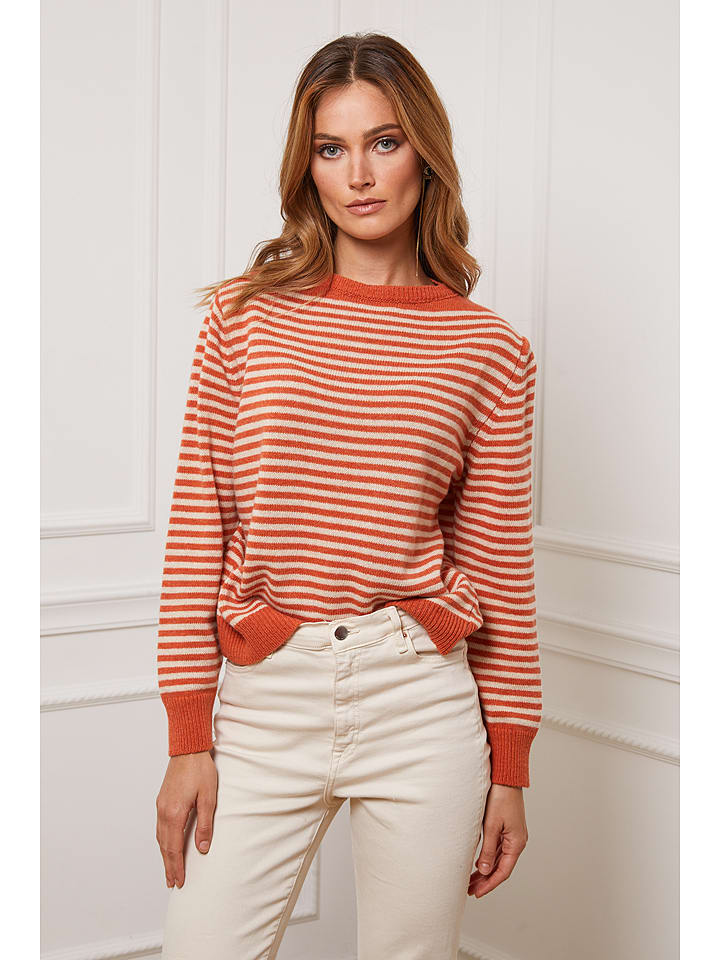 Joséfine Pullover "Astro" in Orange/ Beige - 77% | Größe S | Damen-pullover-cardigans