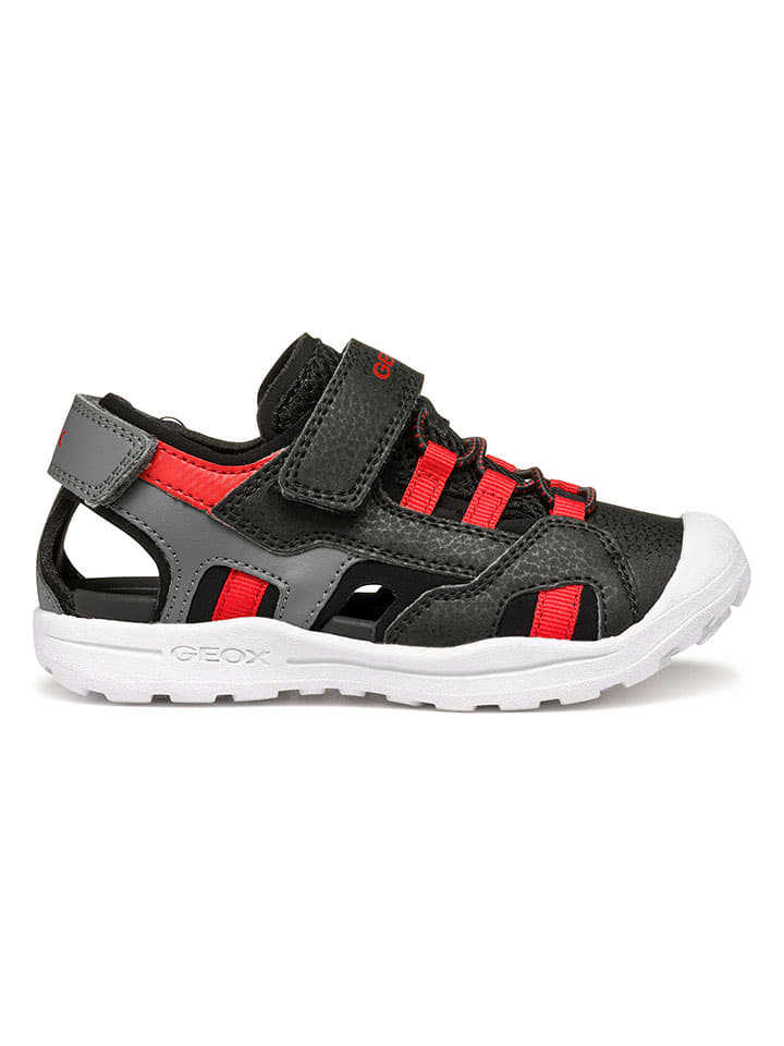 Geox Halbsandalen "Vaniett" in Schwarz/ Rot - 55% | Größe 25 | Kindersandalen