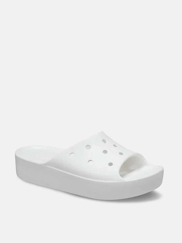 Crocs Pantoletten "Classic Platform" in Weiß - 37% | Größe 39/40 | Damen-pantoletten