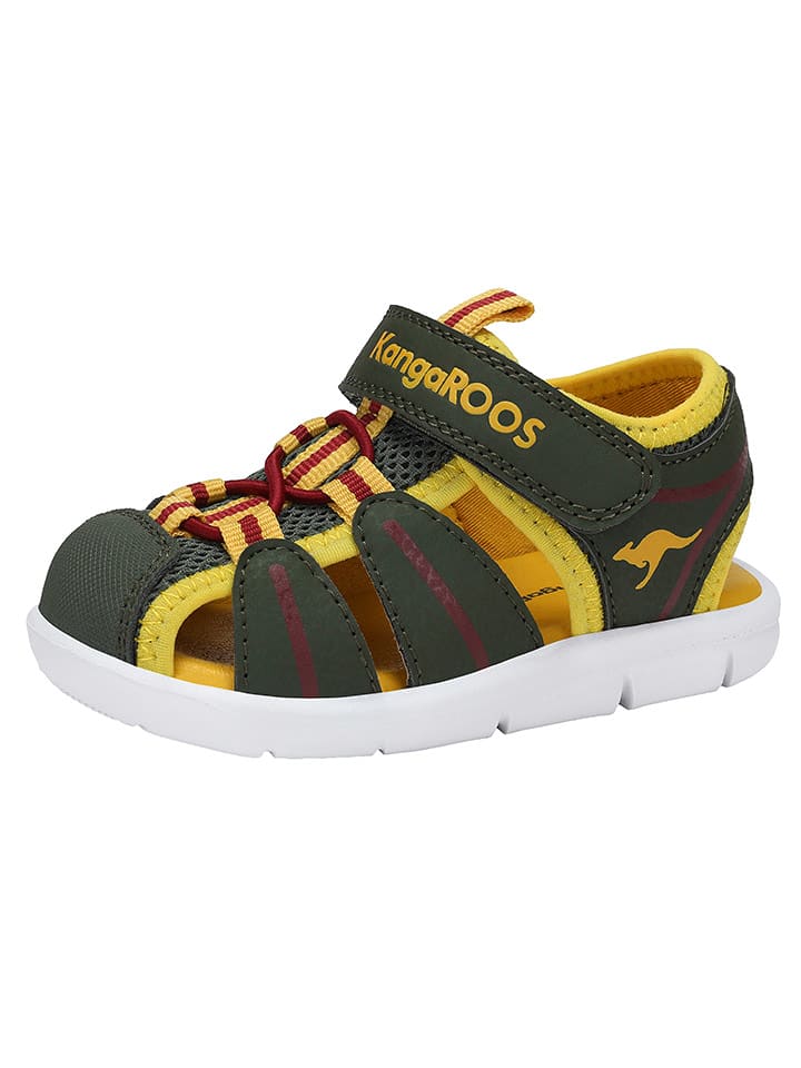 Kangaroos Halbsandalen in Khaki/Gelb - 45% | Größe 24 | Babysandalen