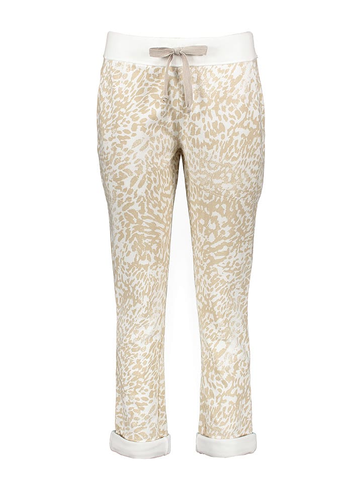 Juvia Sweathose in Beige/ Weiß - 87% | Größe S | Damenhosen