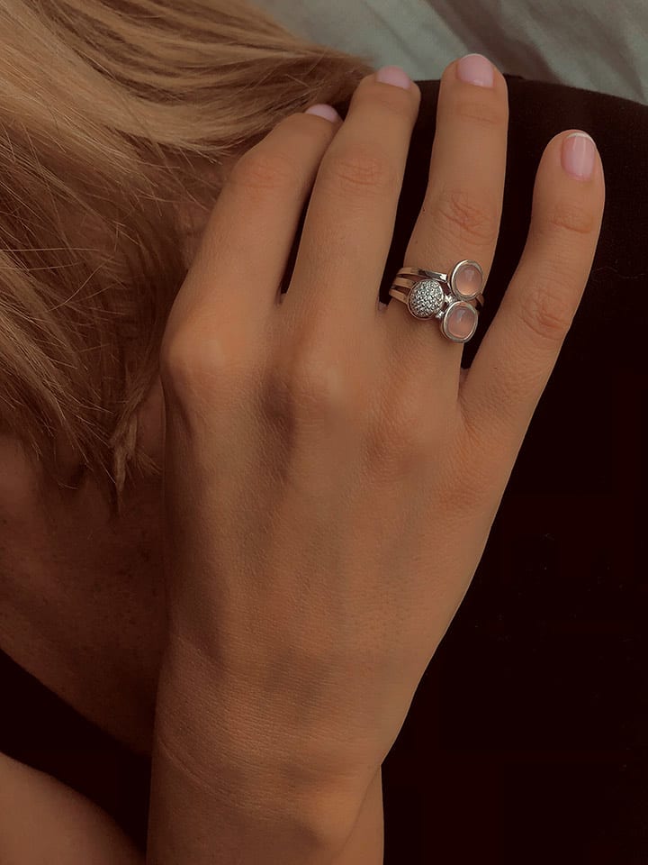Les Petites Précieuses Silber-Ring mit Edelsteinen - 71% | Größe 60 | Schmuck