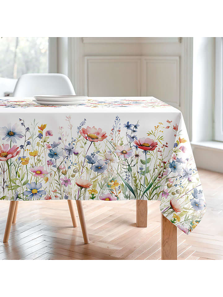 Mint Rugs Tischdecke "Floral And Tropical Daina" in Weiß/ Blau/ Rosa - 53% | Größe 155x250 cm |