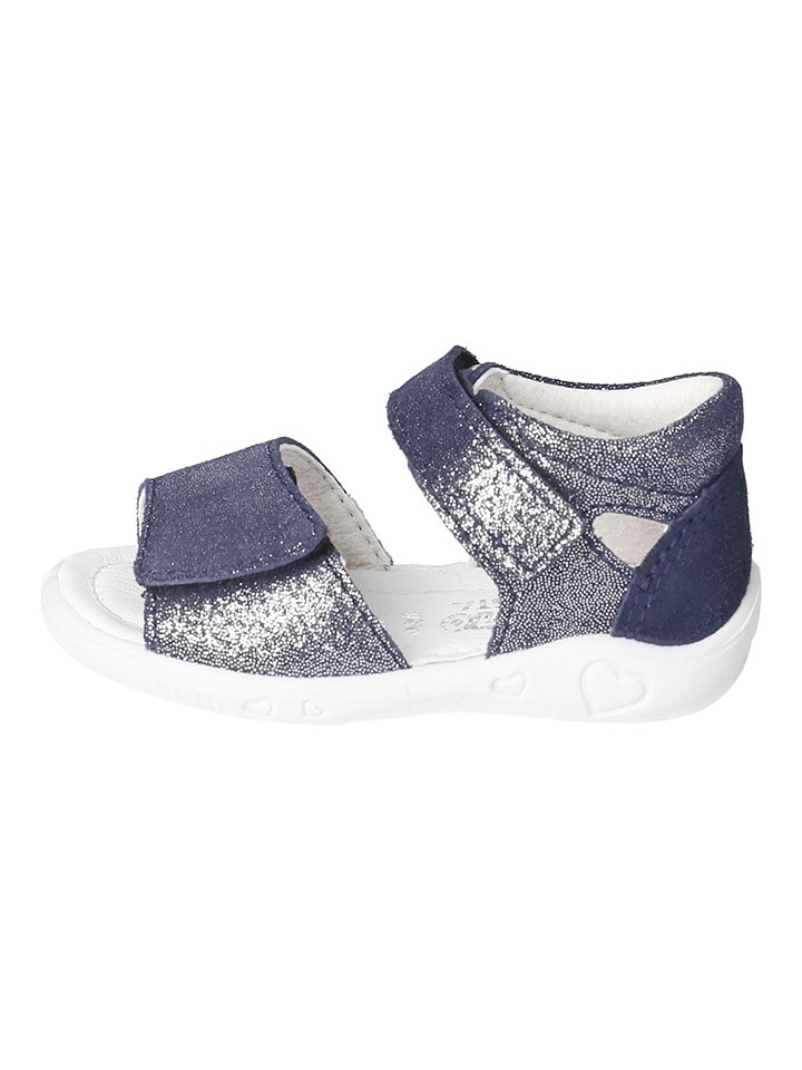 PEPINO Leder-Sandalen in Dunkelblau/ Silber - 58% | Größe 25 | Babysandalen