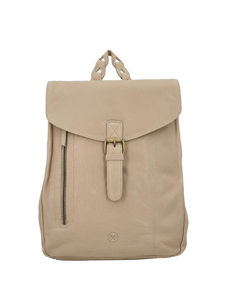 HIDE & STITCHES Leder-Rucksack "Daydreamer" in Beige - (B)25 x (H)32 x (T)12 cm - 63% | Damen-taschen
