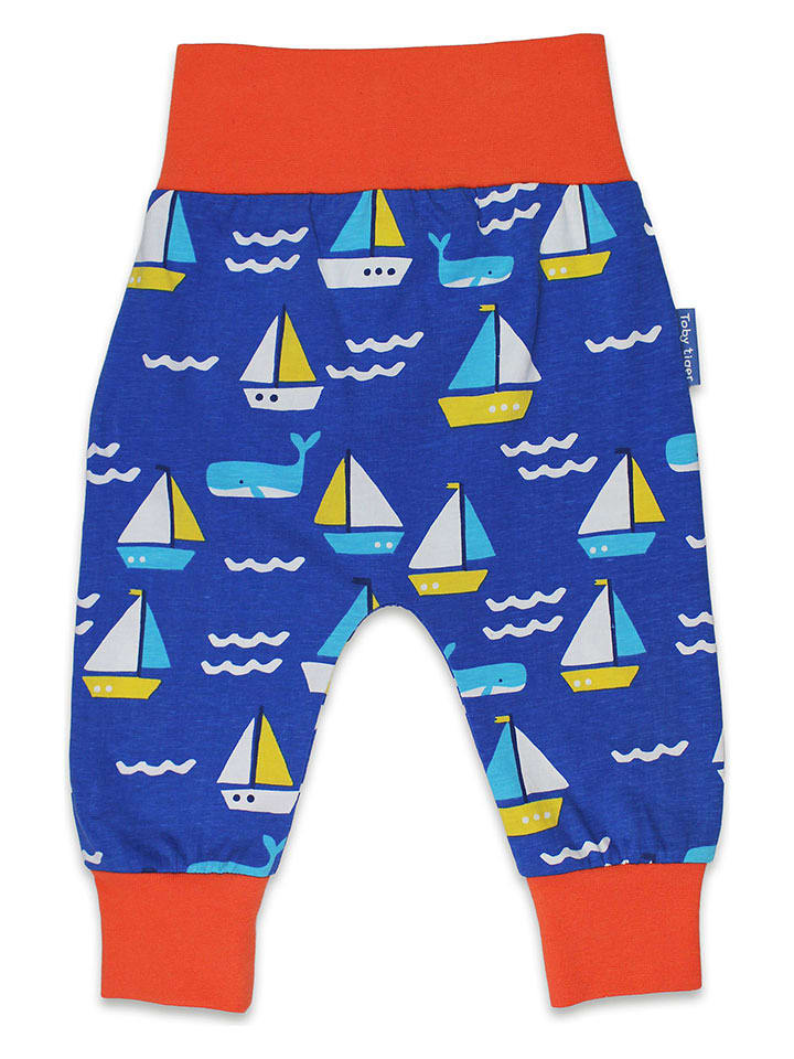 Toby Tiger Sweathose in Rot/ Blau - 53% | Größe 98 | Babyhosen