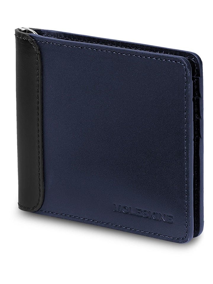 Moleskine Leder-Kartenetui "Classic" in Dunkelblau - (B)9 x (H)11 x (T)1,5 cm - 25% | Portemonnaies-etuis