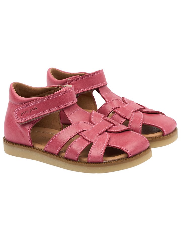 POM POM Leder-Halbsandalen in Pink - 51% | Größe 30 | Kindersandalen