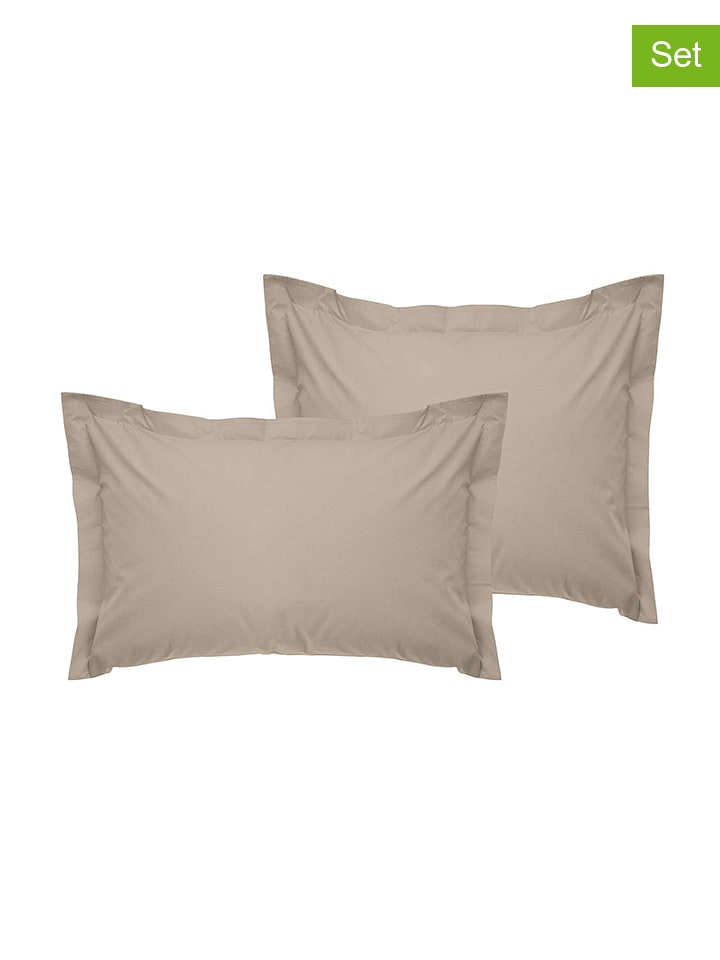 Elizabed 2er-Set: Kissenhüllen in Sand - 49% | Größe 80x80 cm | Dekokissen