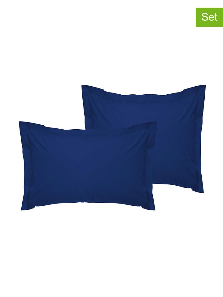 Elizabed 2er-Set: Kissenhüllen in Blau - 69% | Größe 80x80 cm | Dekokissen