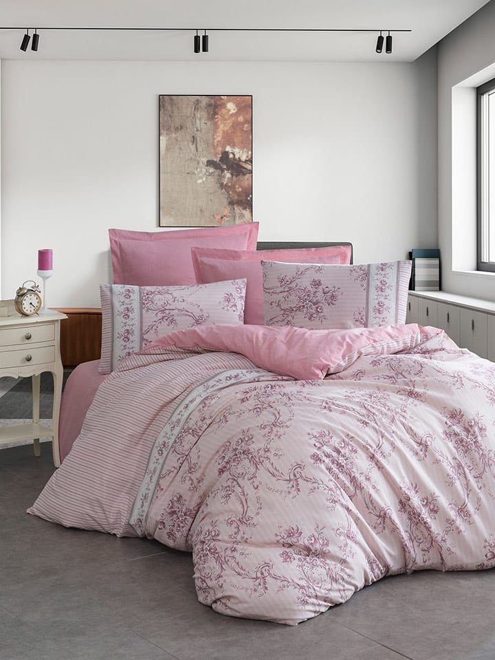 Elizabed Bettwäsche-Set ''Roza'' in Rosa - 55% | Größe 155x220 cm | Bettwaesche-bettwaren