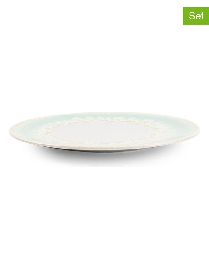 Salt and Pepper 4er-Set: Dessertteller "Maldives" in Weiß/ Grün - Ø 21 cm - 14% | Gedeckter-tisch