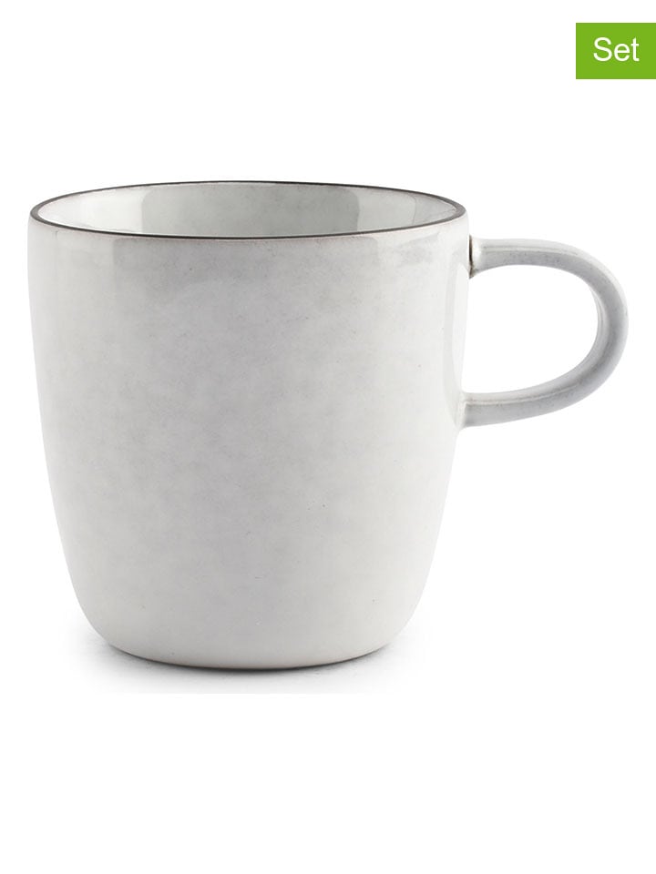 Salt and Pepper 4er-Set: Kaffeetassen "Fina" in Weiß/ Schwarz - 180 ml - 24% | Gedeckter-tisch