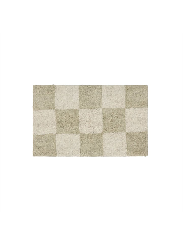OYOY living design Baumwoll-Teppich ''Chess'' in Creme/ Beige - (L)80 x (B)48 cm - 48% |