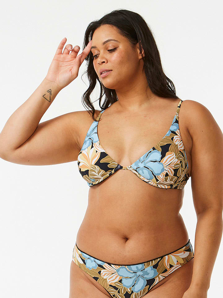 Rip Curl Bikini-Oberteil in Hellblau/ Hellbraun - 73% | Größe S | Damen-bademode