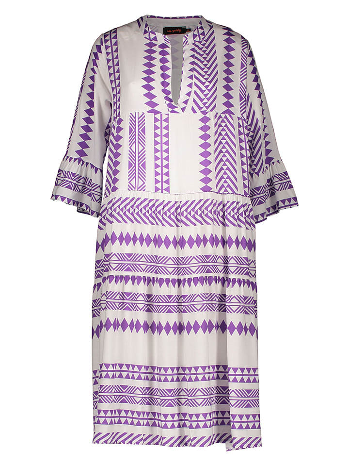 miss goodlife Kleid in Creme/ Lila - 90% | Größe XS | Damen-kleider