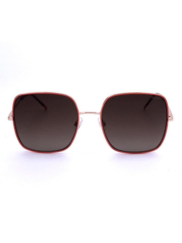 HUGO Damen-Sonnenbrille in Orange-Gold/ Schwarz - 54% | Größe 58 | Damen-brillen