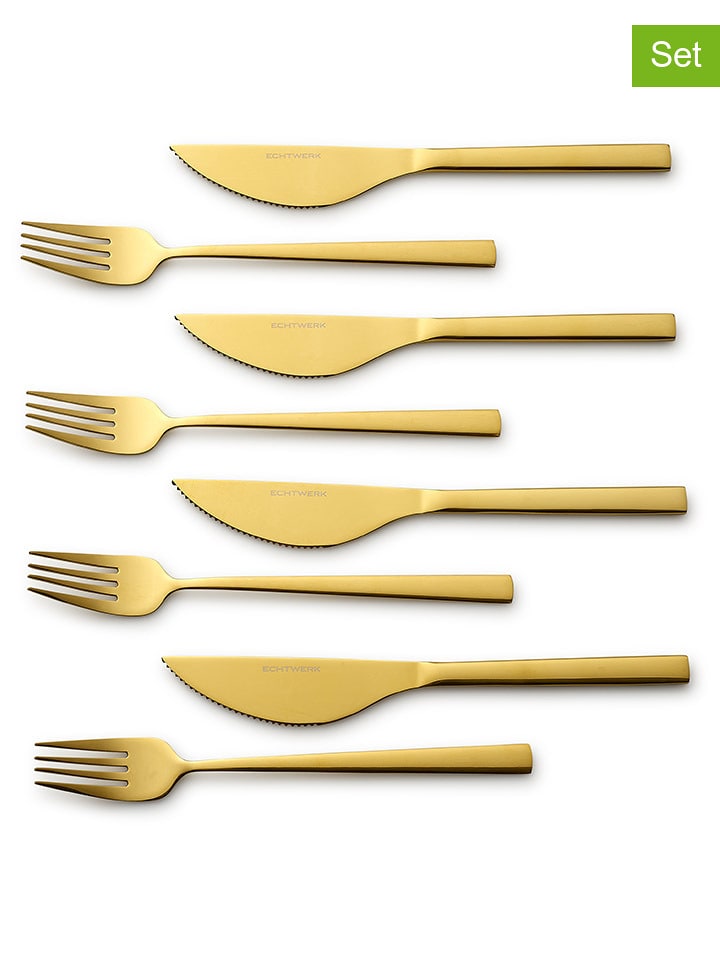 Echtwerk 8tlg. Pizzabesteck-Set "Bari" in Gold - onesize