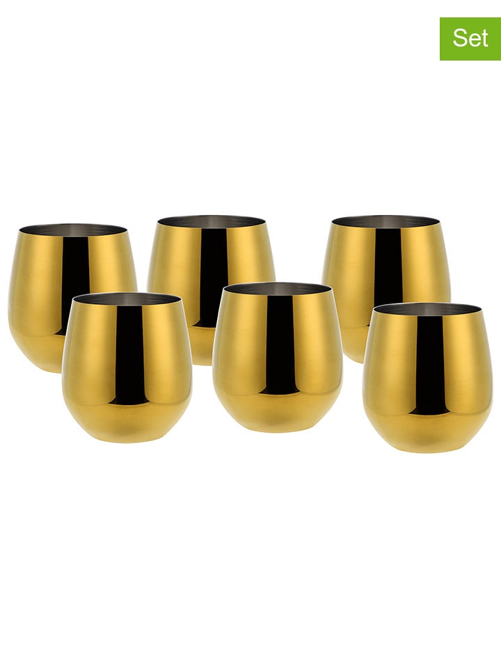 Echtwerk 6er-Set: Weinbecher in Gold - 500 ml - 31% | Gedeckter-tisch