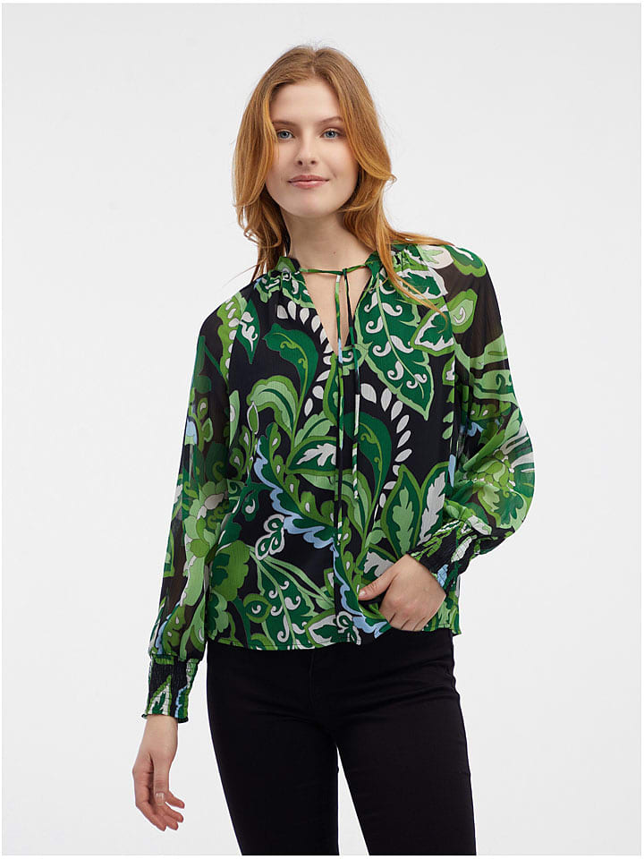 orsay Bluse in Grün/ Schwarz - 57% | Größe 42 | Damen-blusen
