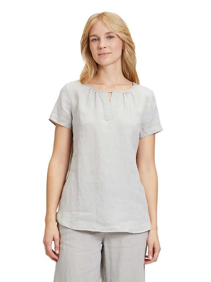 Betty Barclay Leinen-Bluse in Hellgrau - 82% | Größe 36 | Damen-blusen